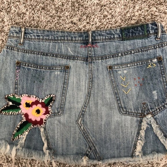so embroidered demin skirt y2k size 11 Mini Zipper Patch Designs - Picture 8 of 9